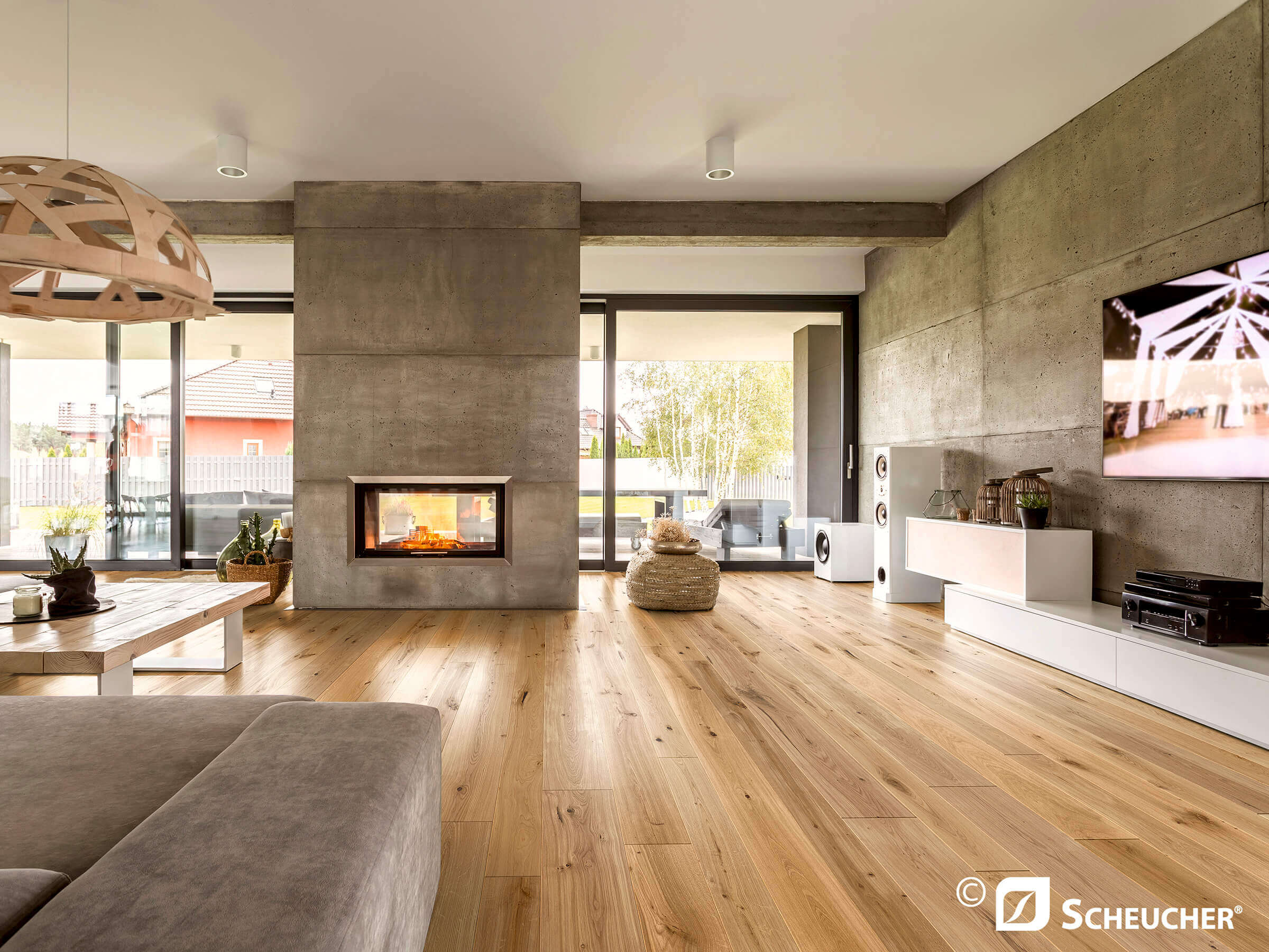 Wohnen mit Parkett Eiche Country Geölt Gebürstet