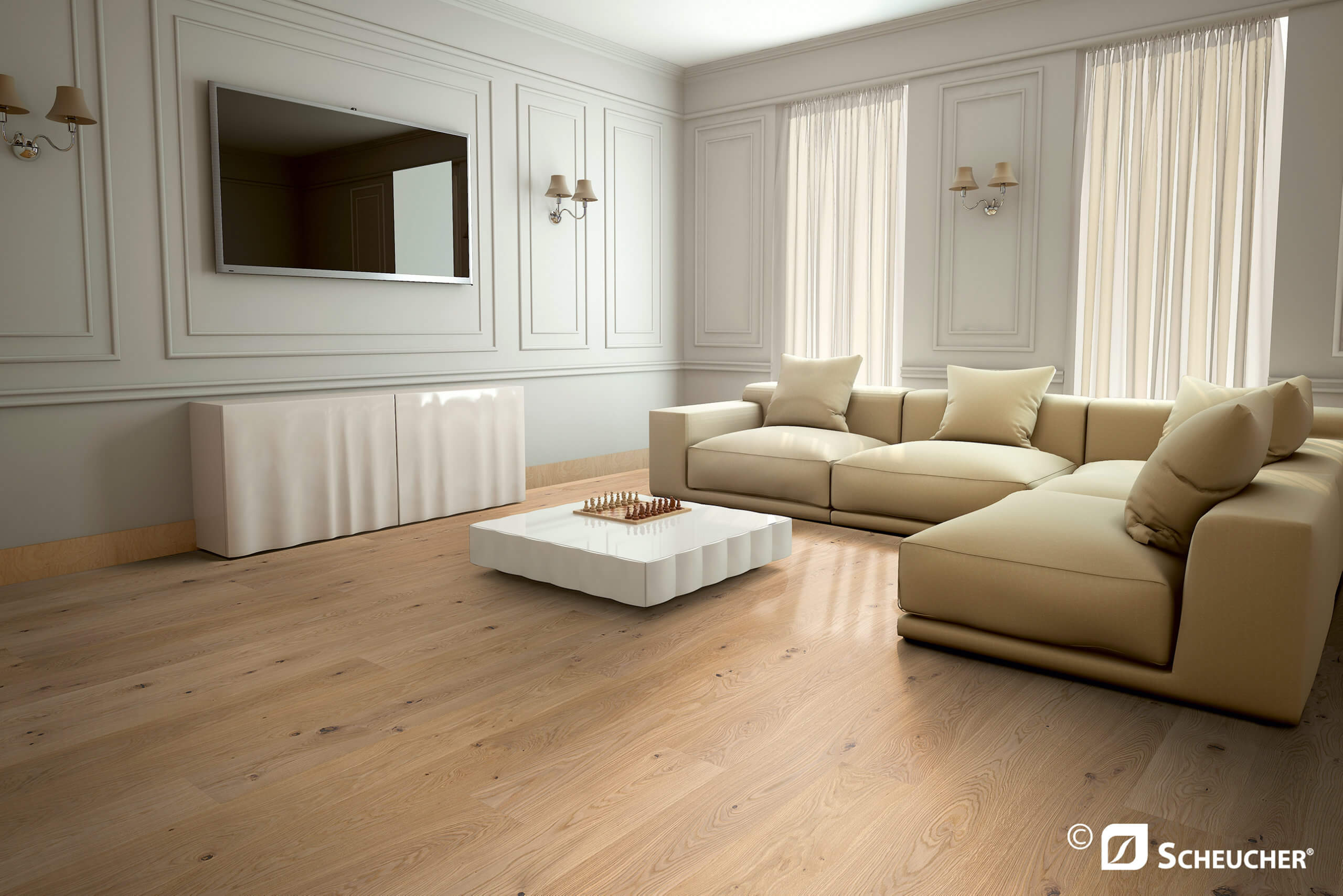 Wohnzimmer Bodenbelag Eiche Country perla valletta