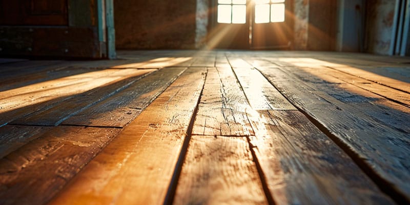Lange Holzbretter als Boden