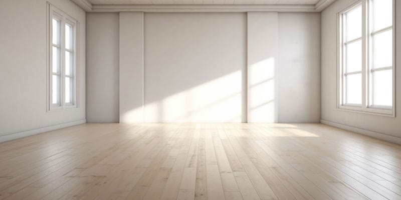 Raum mit weißen Wänden und Boden