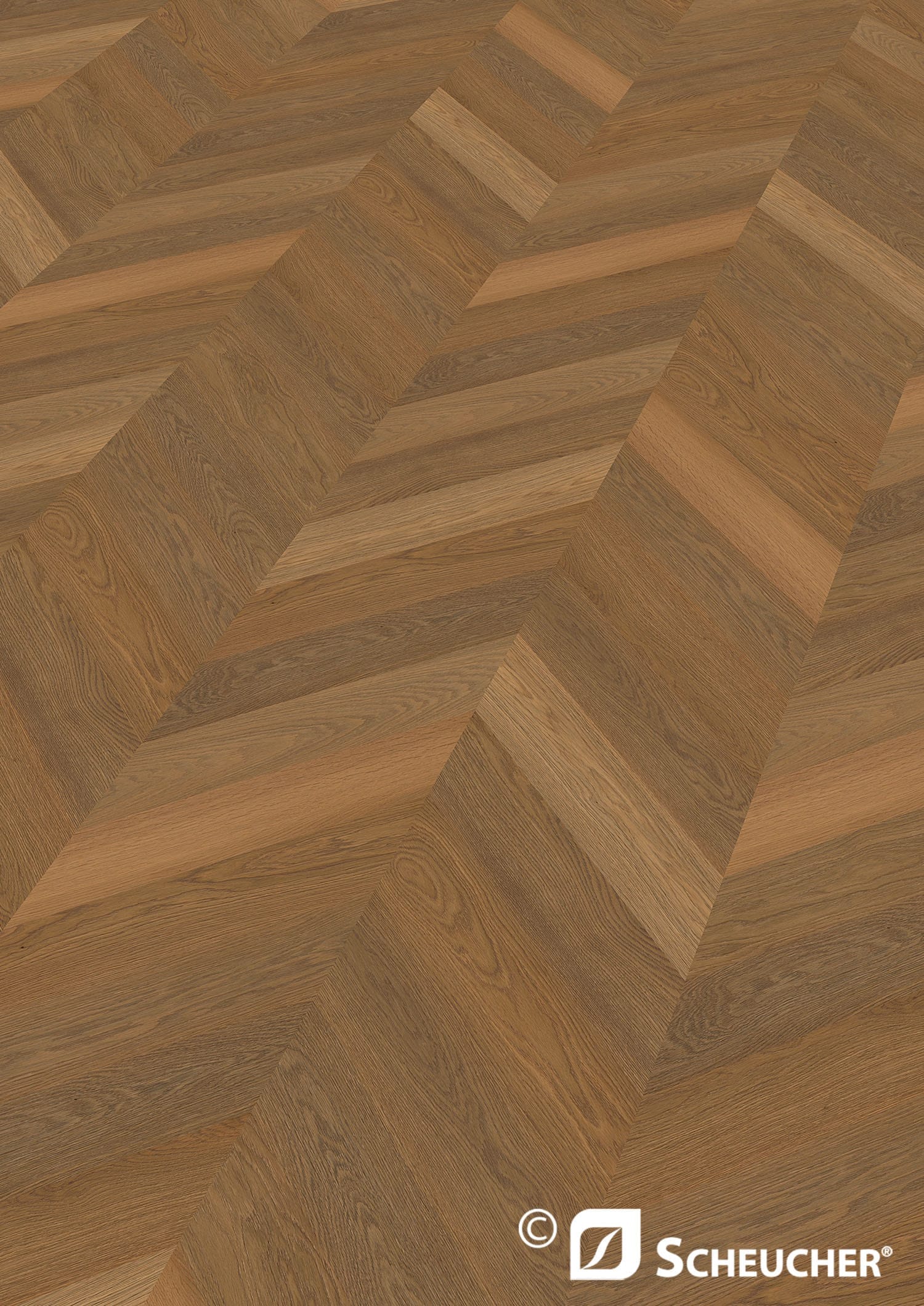 Scheucher Parkett Französisches Fischgrät Multiflor 740 45° Eiche GEDÄMPFT